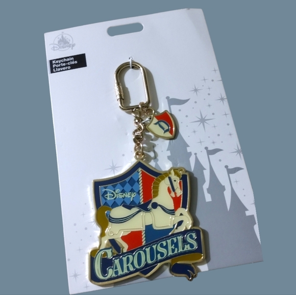 🎯🎯 SALE 🎯🎯 Nwt Disney Carousel Keychain - Picture 1 of 4